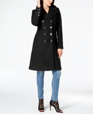 guess double breasted military coat