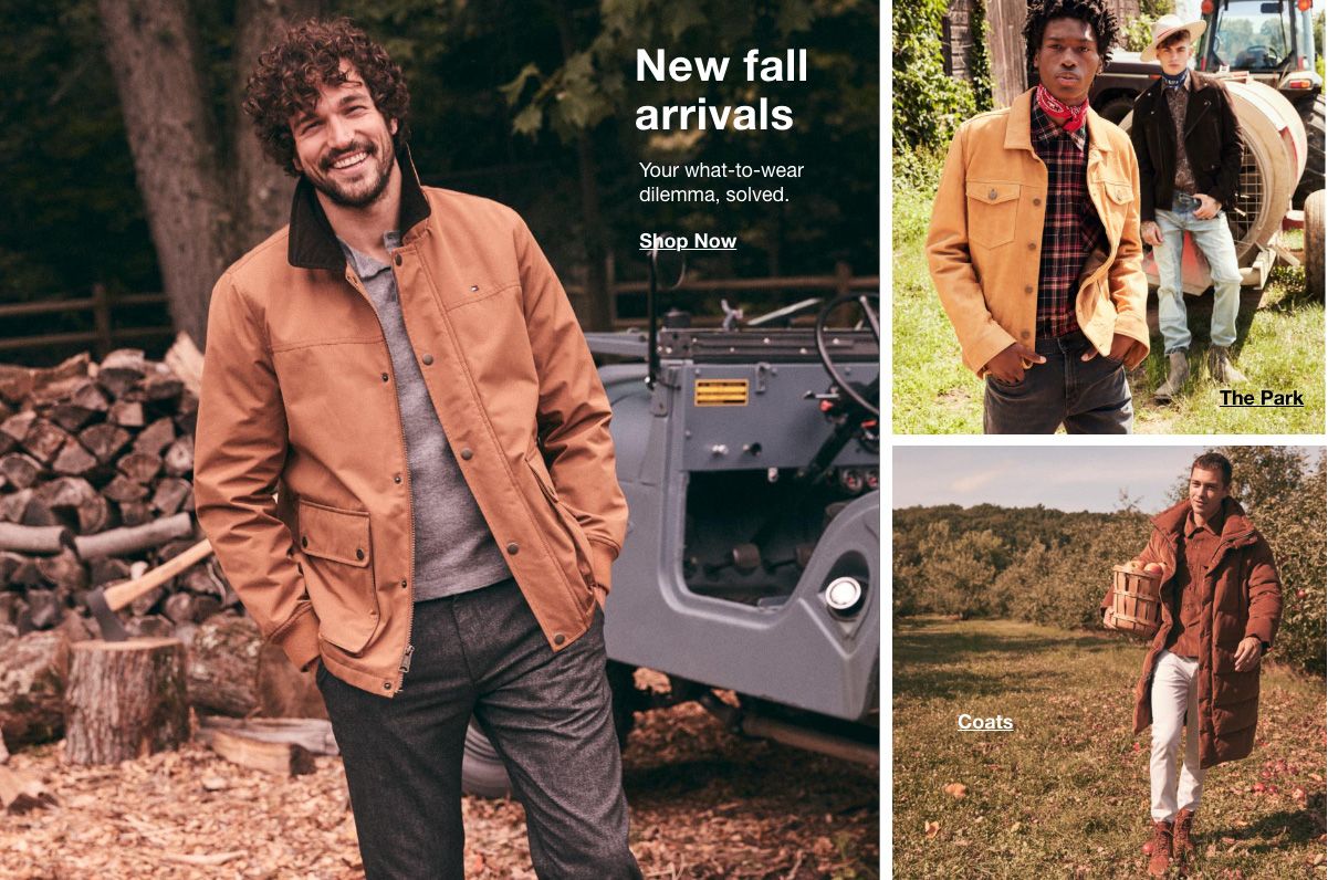 New fall arrivals, Shop Now, The Park, Coats